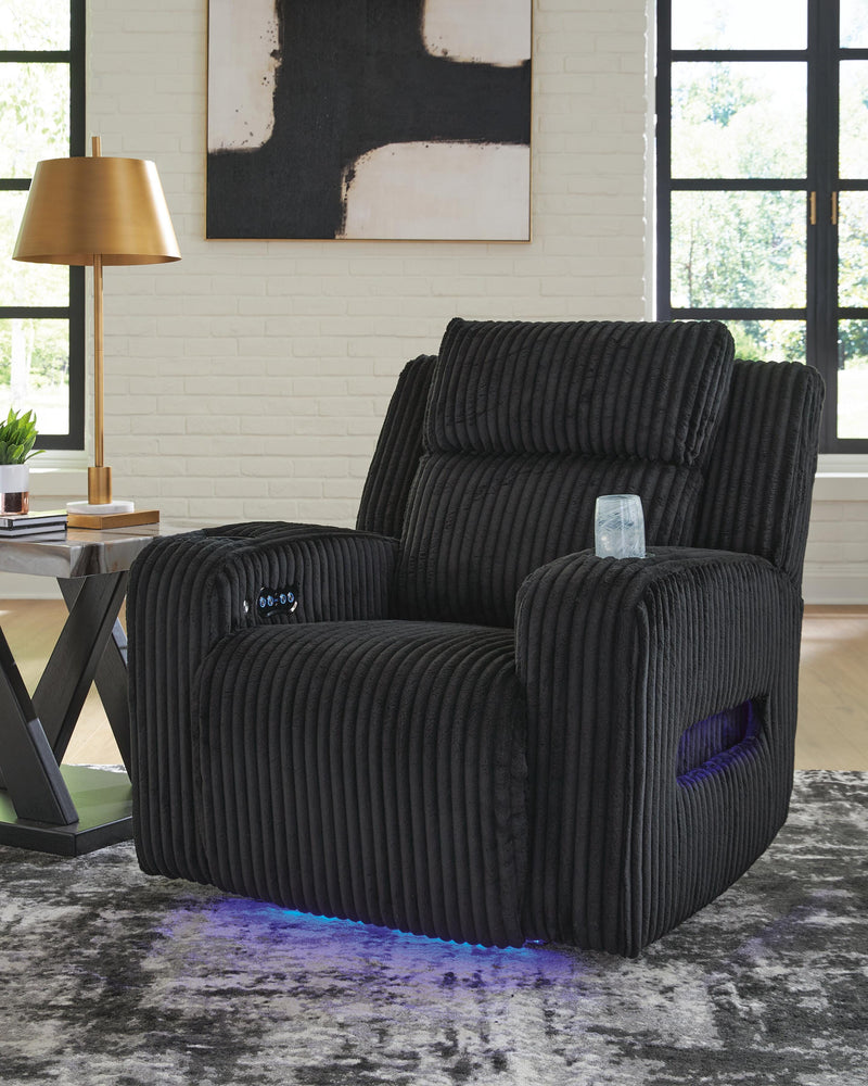 Belvarrow Black Power Reclining Sofa and Power Recliner - PC64202U2