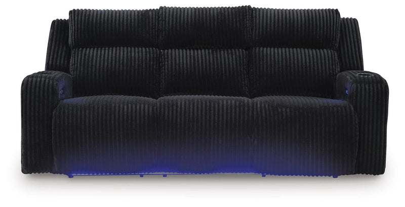 Belvarrow Black Power Reclining Sofa and Power Recliner - PC64202U2