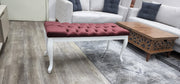 Bench With Wood Legs in Grey-White - 790-BENCH-H12-W