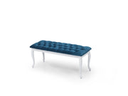 Bench With Wood Legs in Grey-White - 790-BENCH-H12-W