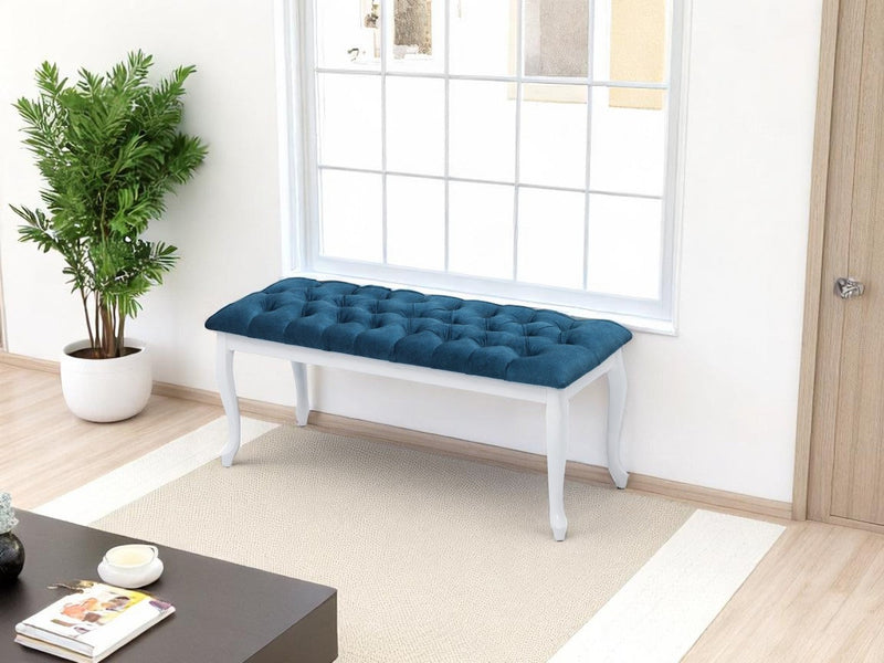 Bench With Wood Legs in Red - 790-BENCH-RED
