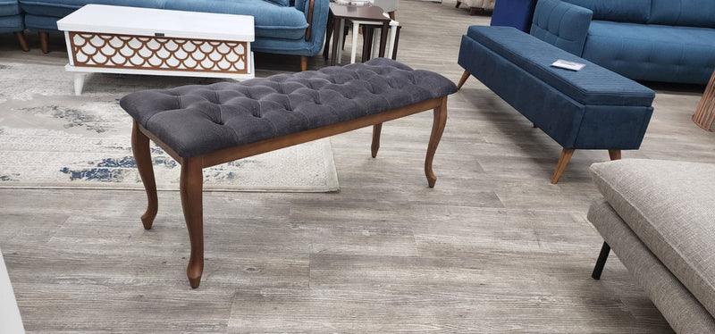 Bench With Wood Legs in Red - 790-BENCH-RED