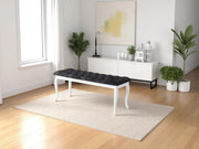Bench With Wood Legs in Red - 790-BENCH-RED