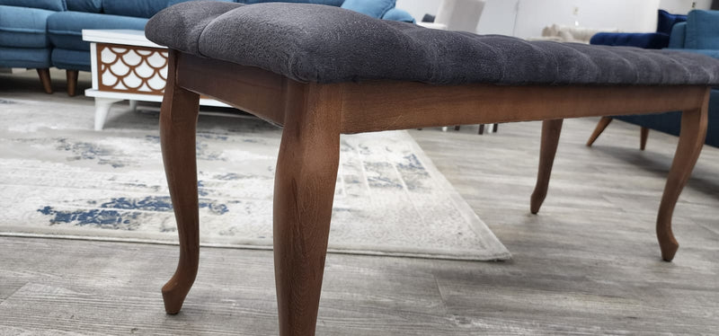 Bench With Wood Legs in Red - 790-BENCH-RED