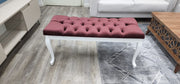 Bench With Wood Legs in Red - 790-BENCH-RED