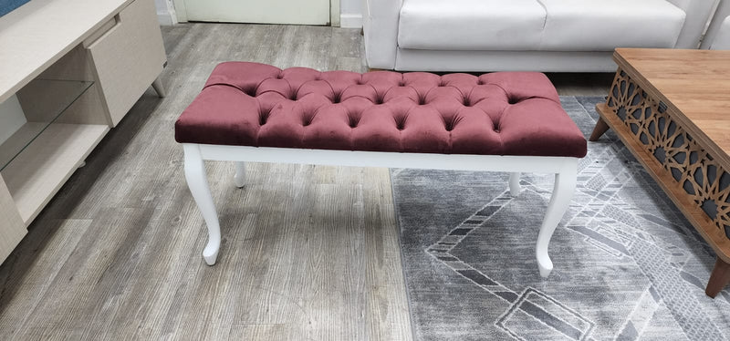 Bench With Wood Legs in Red - 790-BENCH-RED