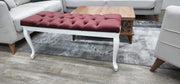 Bench With Wood Legs in Red - 790-BENCH-RED