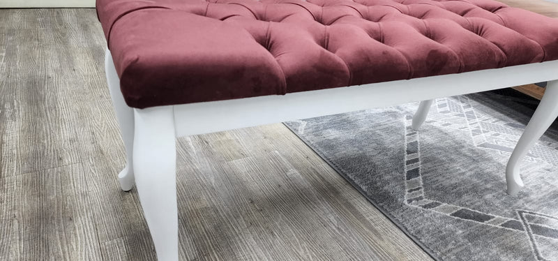 Bench With Wood Legs in Red - 790-BENCH-RED