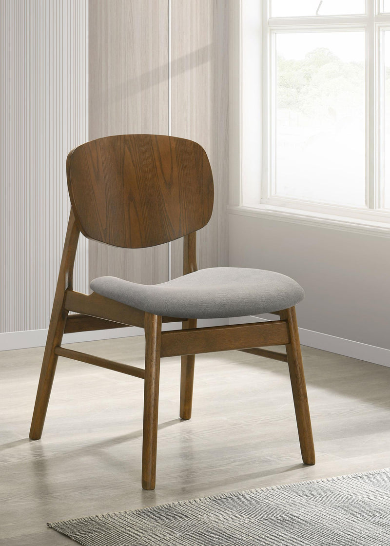 Benford Dining Side Chair Upholstered Seat Dark Brown (Set of 2) - 193833