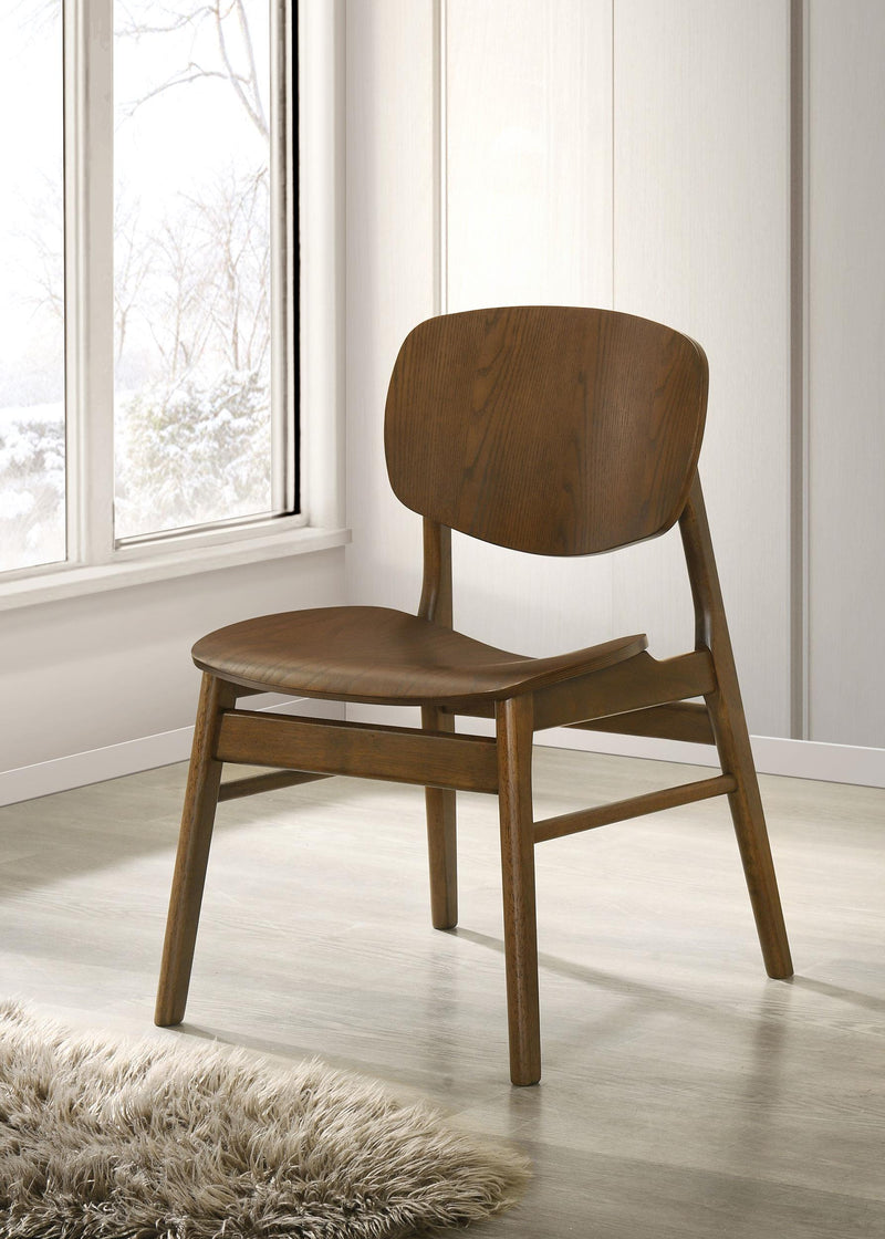 Benford Dining Side Chair Wood Seat Dark Brown (Set of 2) - 193832
