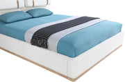 Bennet Linen Textured Fabric Upholstered Full Bed in Cream - BennetCream-F