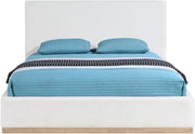 Bennet Linen Textured Fabric Upholstered Full Bed in Cream - BennetCream-F