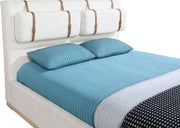 Bennet Linen Textured Fabric Upholstered King Bed in Cream - BennetCream-K