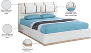 Bennet Linen Textured Fabric Upholstered King Bed in Cream - BennetCream-K