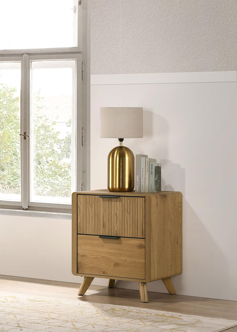 Bennett 2-drawer Bedroom Nightstand Bedside Table Light Oak - 222902