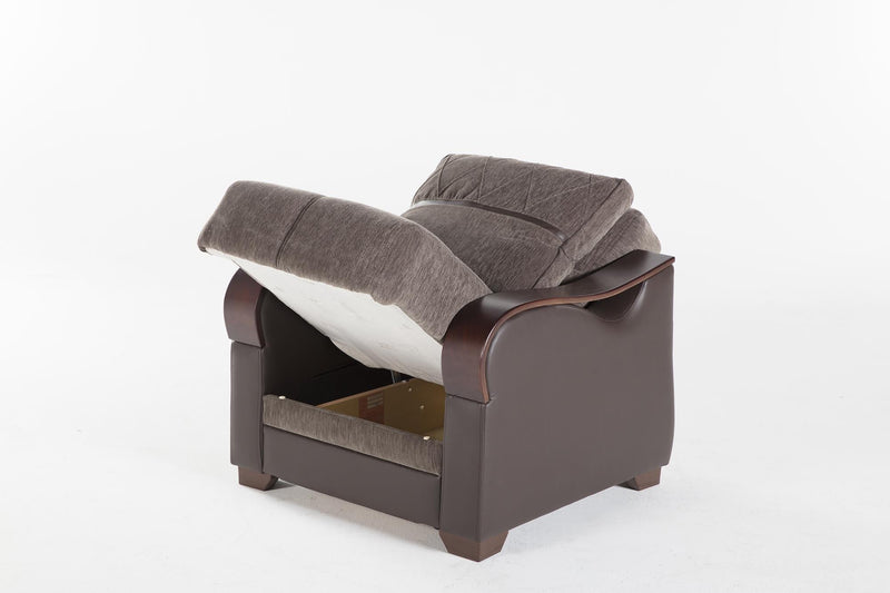 Bennett 3 Seat Sleeper (Armoni Brown)/W Brown Vynil - Gate FurnitureSleeper Sofa
