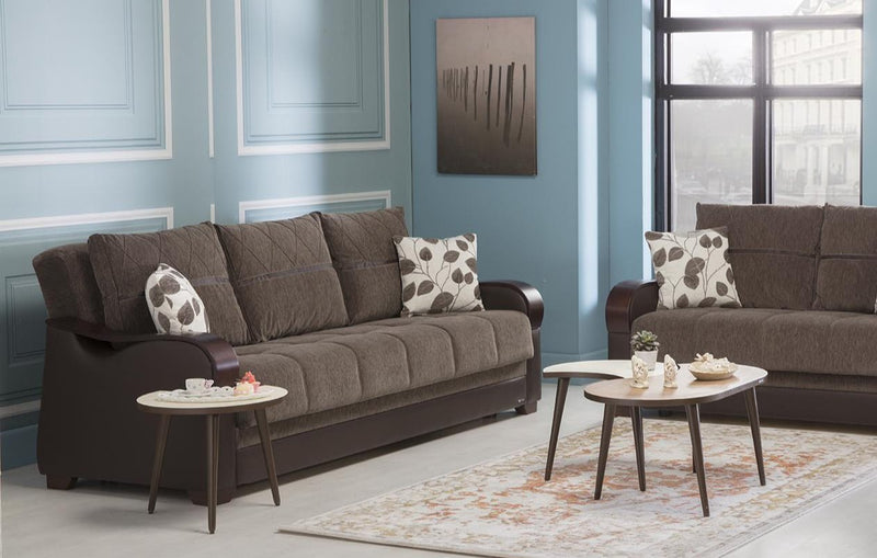 Bennett 3 Seat Sleeper (Armoni Brown)/W Brown Vynil - Gate FurnitureSleeper Sofa