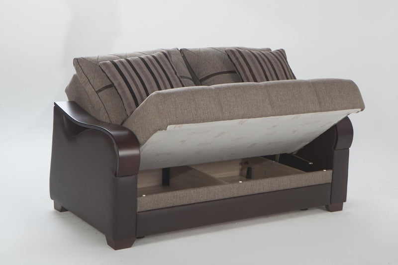 Bennett 3 Seat Sleeper (Redeyef Brown)/W Brown Vynil - Gate FurnitureSleeper Sofa