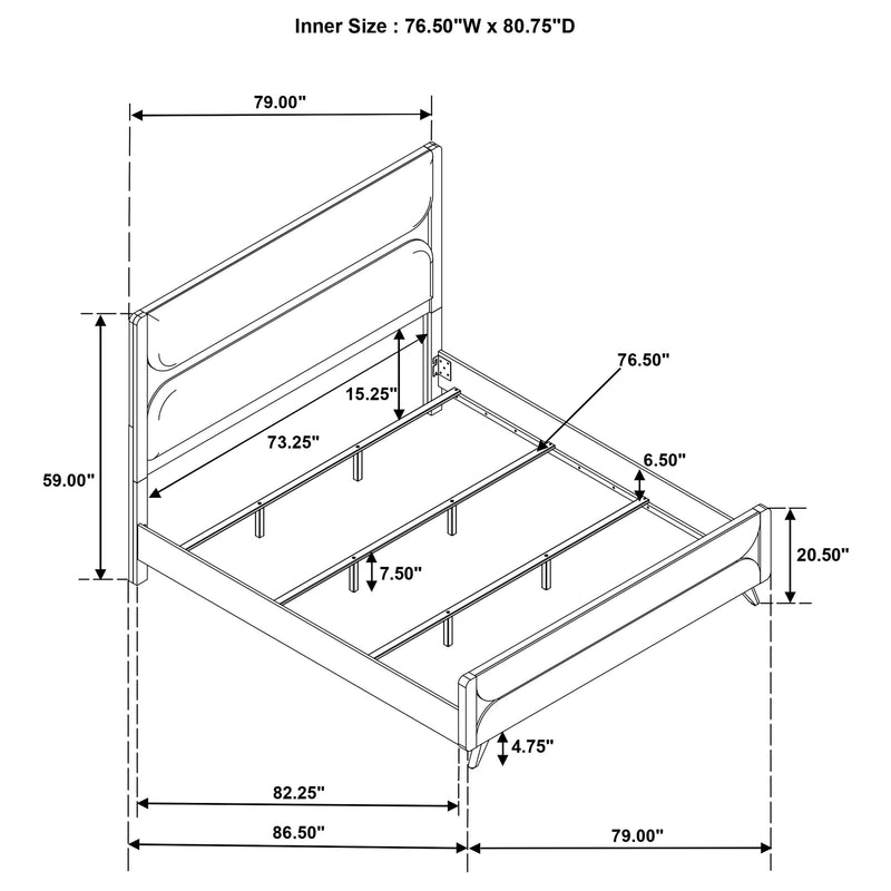 Bennett 5-piece Eastern King Bedroom Set Light Oak - 222901KE-S5