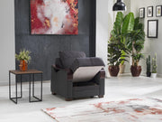 Bennett Armchair (Nar Antrasit)/W S.Glory Gray Vynil - Gate FurnitureLiving Room Chair