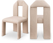 Bennett Boucle Fabric Upholstered Dining Chair in Beige, Set of 2 - 997Beige-C