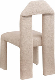 Bennett Boucle Fabric Upholstered Dining Chair in Beige, Set of 2 - 997Beige-C