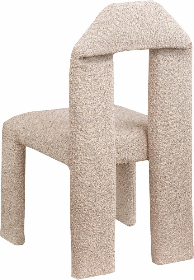 Bennett Boucle Fabric Upholstered Dining Chair in Beige, Set of 2 - 997Beige-C