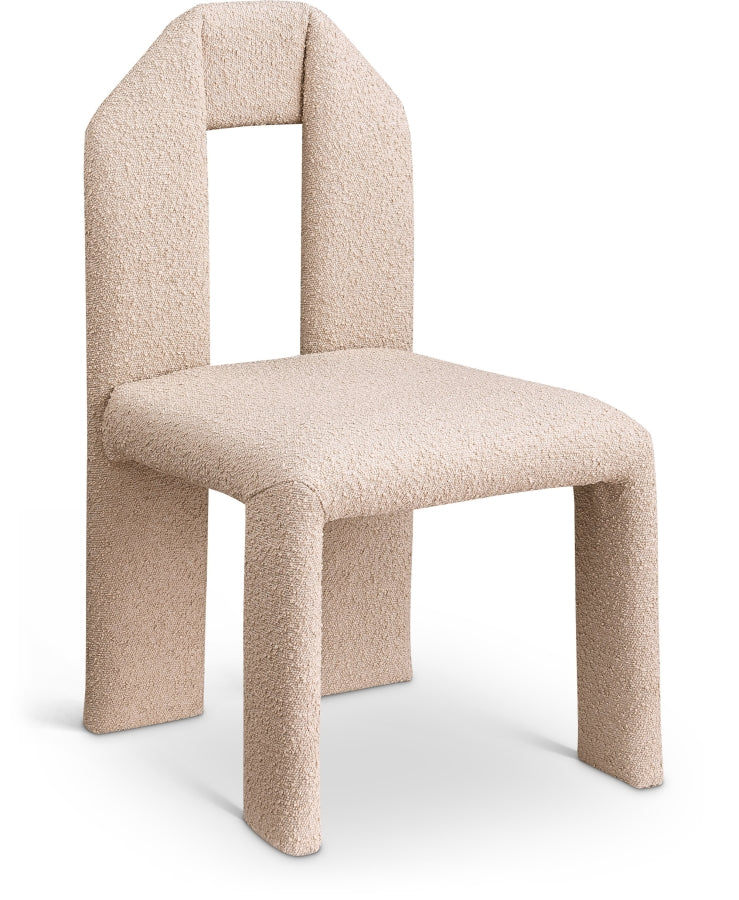 Bennett Boucle Fabric Upholstered Dining Chair in Beige, Set of 2 - 997Beige-C