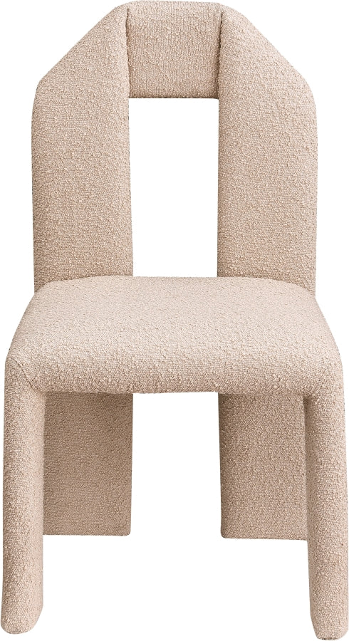 Bennett Boucle Fabric Upholstered Dining Chair in Beige, Set of 2 - 997Beige-C