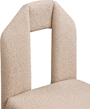 Bennett Boucle Fabric Upholstered Dining Chair in Beige, Set of 2 - 997Beige-C