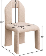 Bennett Boucle Fabric Upholstered Dining Chair in Beige, Set of 2 - 997Beige-C
