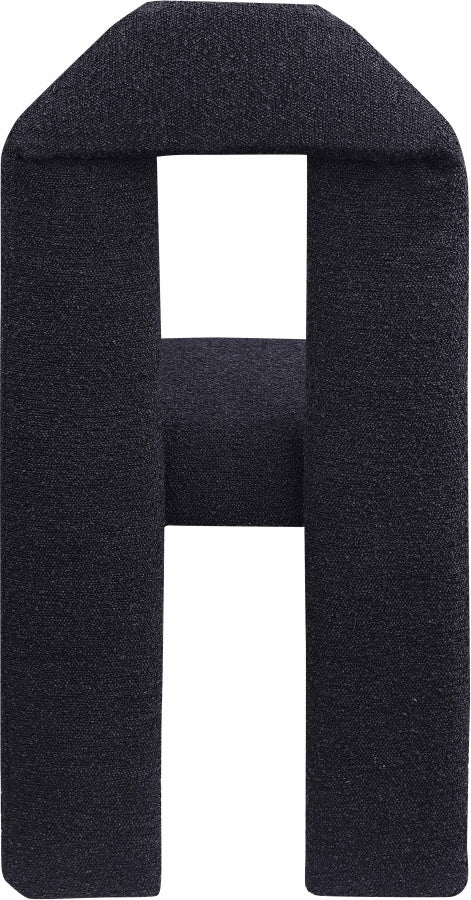 Bennett Boucle Fabric Upholstered Dining Chair in Black, Set of 2 - 997Black-C