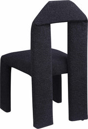 Bennett Boucle Fabric Upholstered Dining Chair in Black, Set of 2 - 997Black-C