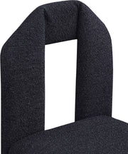Bennett Boucle Fabric Upholstered Dining Chair in Black, Set of 2 - 997Black-C