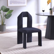 Bennett Boucle Fabric Upholstered Dining Chair in Blue, Set of 2 - 997Navy-C