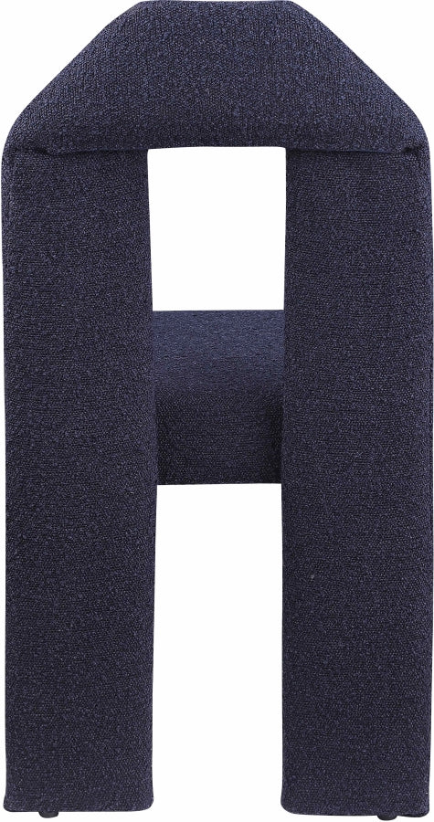 Bennett Boucle Fabric Upholstered Dining Chair in Blue, Set of 2 - 997Navy-C