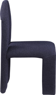Bennett Boucle Fabric Upholstered Dining Chair in Blue, Set of 2 - 997Navy-C