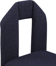 Bennett Boucle Fabric Upholstered Dining Chair in Blue, Set of 2 - 997Navy-C