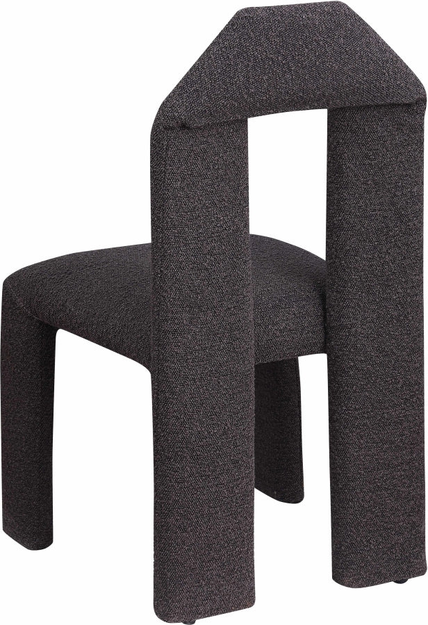 Bennett Boucle Fabric Upholstered Dining Chair in Brown, Set of 2 - 997Brown-C