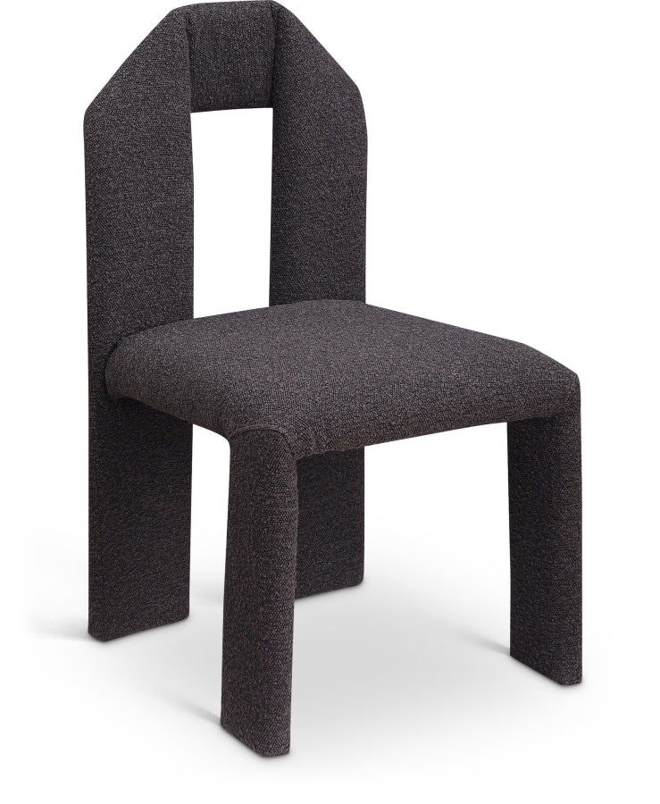 Bennett Boucle Fabric Upholstered Dining Chair in Brown, Set of 2 - 997Brown-C