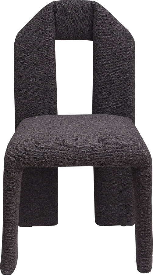 Bennett Boucle Fabric Upholstered Dining Chair in Brown, Set of 2 - 997Brown-C