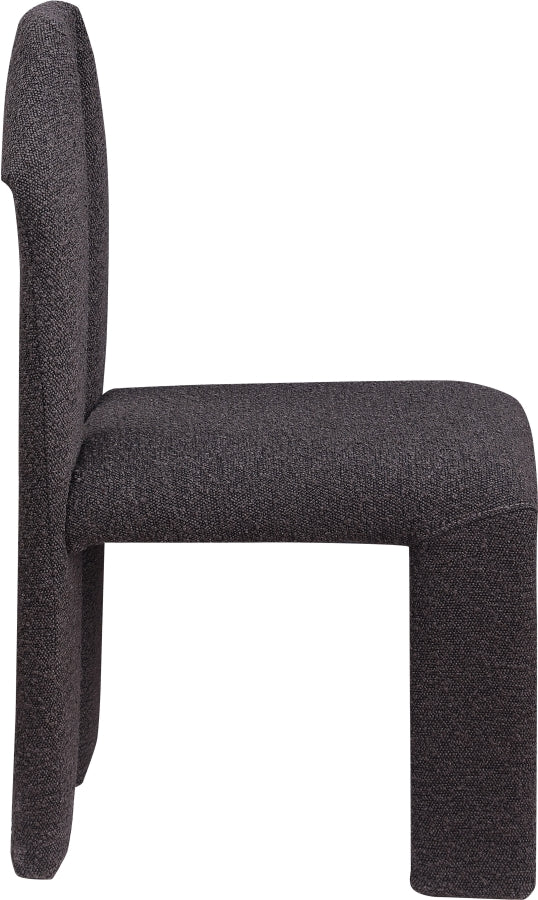 Bennett Boucle Fabric Upholstered Dining Chair in Brown, Set of 2 - 997Brown-C