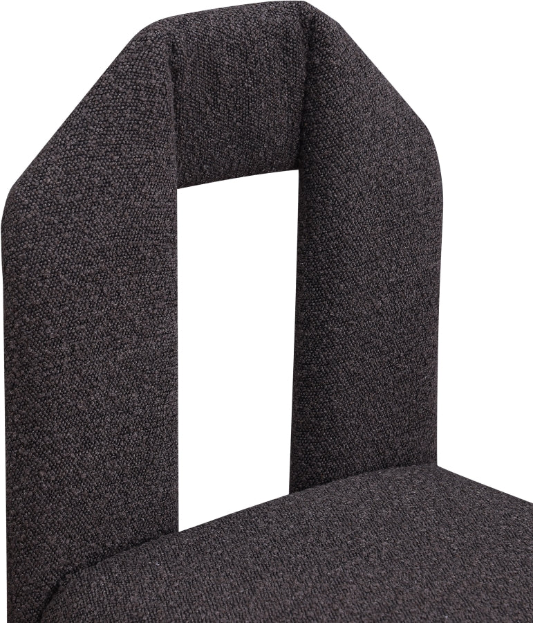 Bennett Boucle Fabric Upholstered Dining Chair in Brown, Set of 2 - 997Brown-C