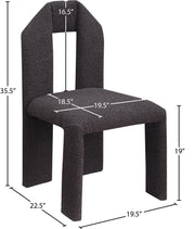 Bennett Boucle Fabric Upholstered Dining Chair in Brown, Set of 2 - 997Brown-C