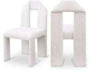 Bennett Boucle Fabric Upholstered Dining Chair in Cream, Set of 2 - 997Cream-C