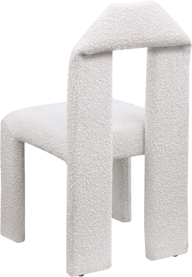 Bennett Boucle Fabric Upholstered Dining Chair in Cream, Set of 2 - 997Cream-C