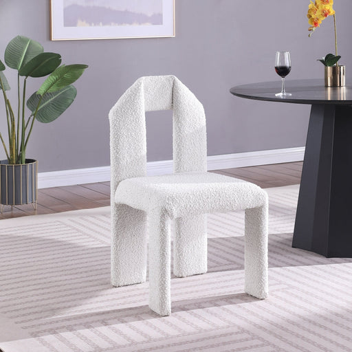 Bennett Boucle Fabric Upholstered Dining Chair in Cream, Set of 2 - 997Cream-C