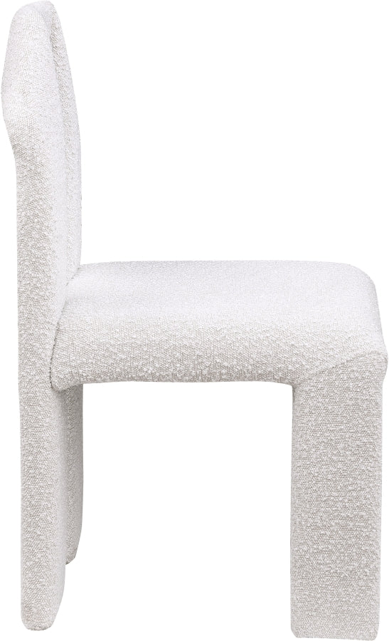 Bennett Boucle Fabric Upholstered Dining Chair in Cream, Set of 2 - 997Cream-C