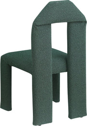 Bennett Boucle Fabric Upholstered Dining Chair in Green, Set of 2 - 997Green-C