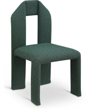 Bennett Boucle Fabric Upholstered Dining Chair in Green, Set of 2 - 997Green-C
